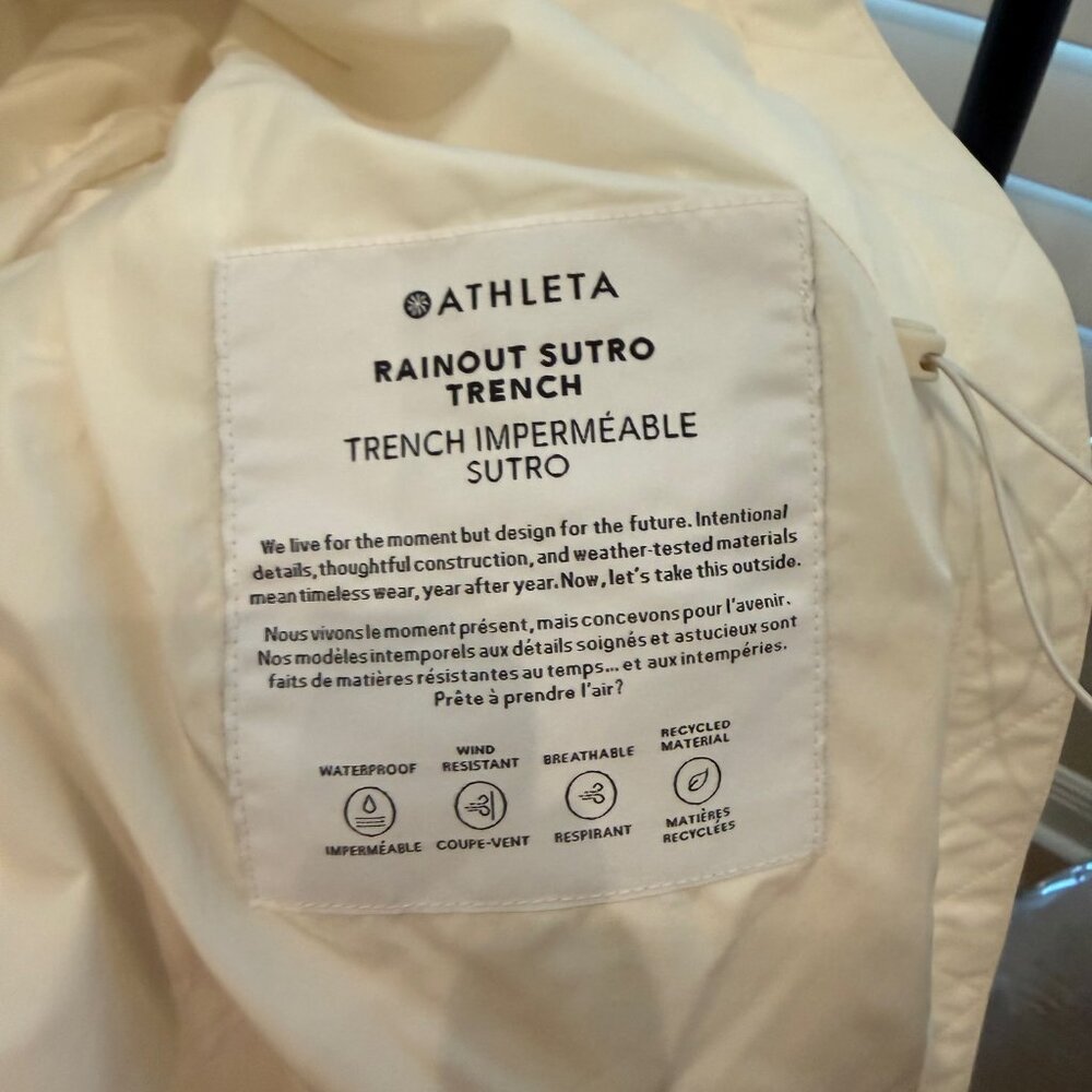 Athleta Sutro Rain Out Trench, Size L, Very Good Used Condition - Picture 4 of 6